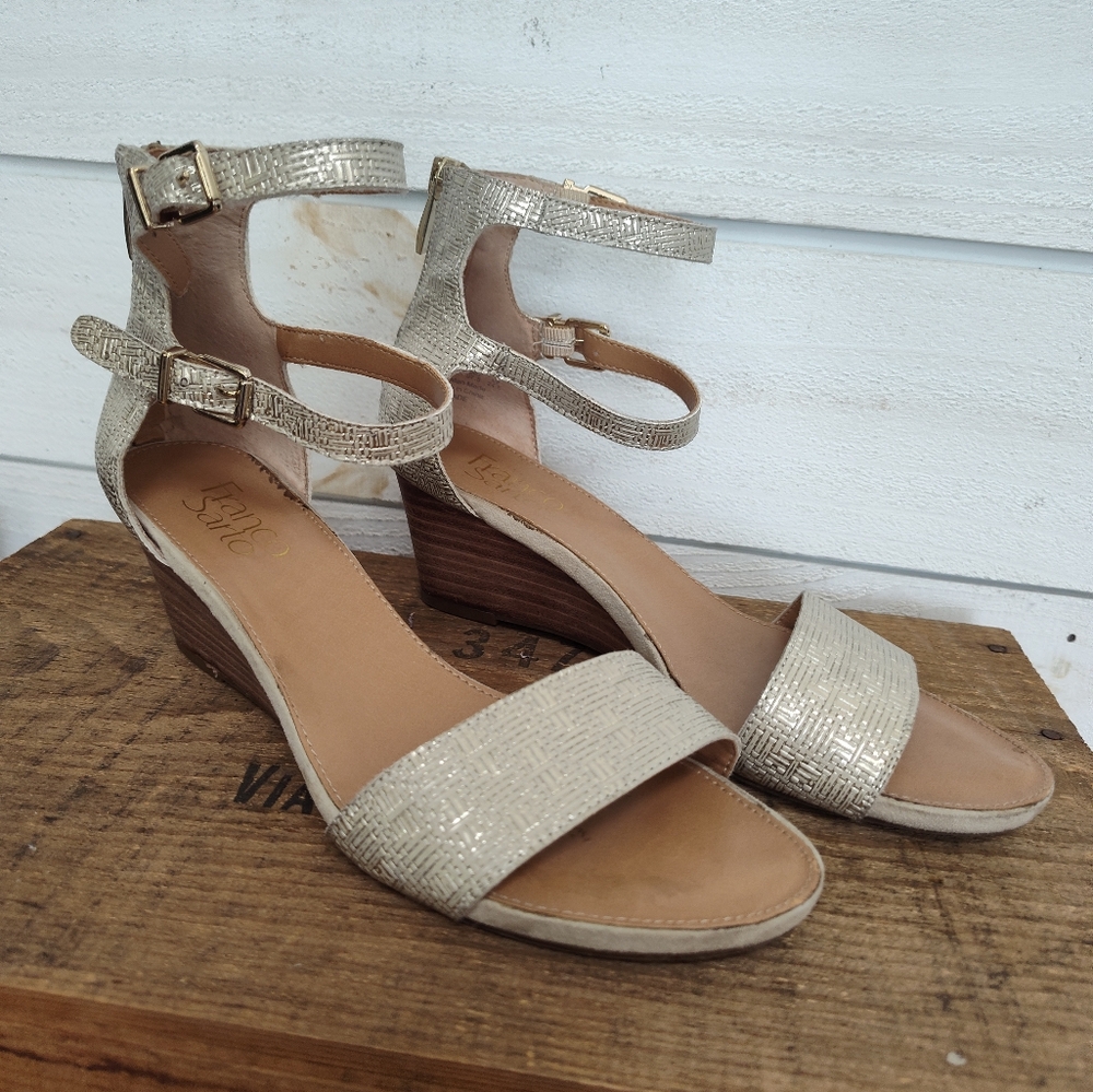 FRANCO SARTO Double Strap Wedge Sandals
